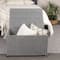 Gray Woven Paper Rope Storage Chest with Hinged Lid & Integrated Handles
